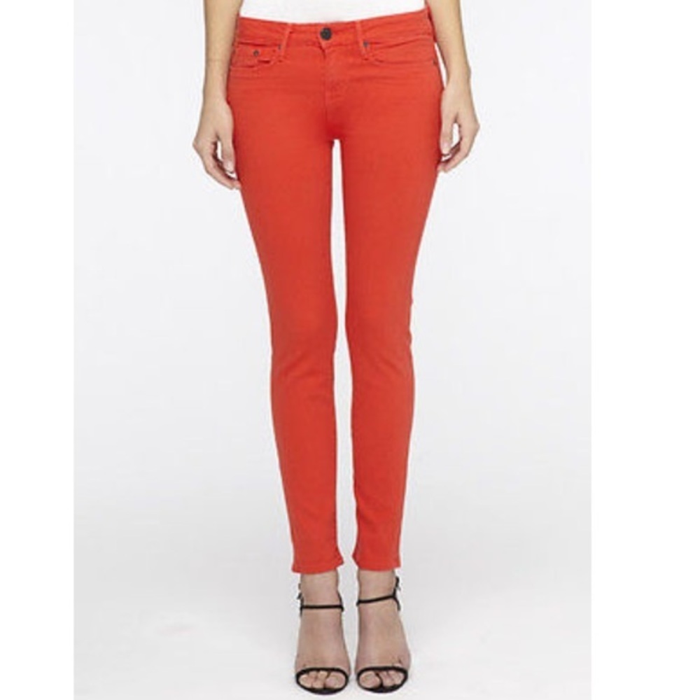 Vince skinny ankle jeans crop red orange pants